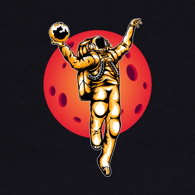 Astronaut Slamdunk Illustration by Invectus Studio Store